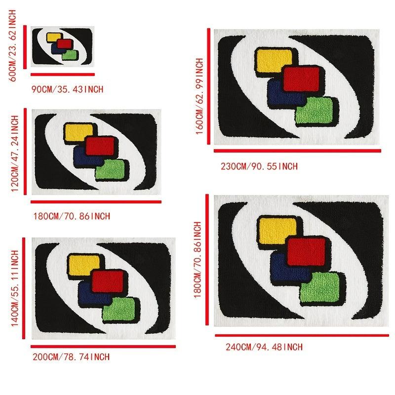 Modern Retro Throw Rugs, Non Slip Washable Abstract Design for Bathroom Bedroom