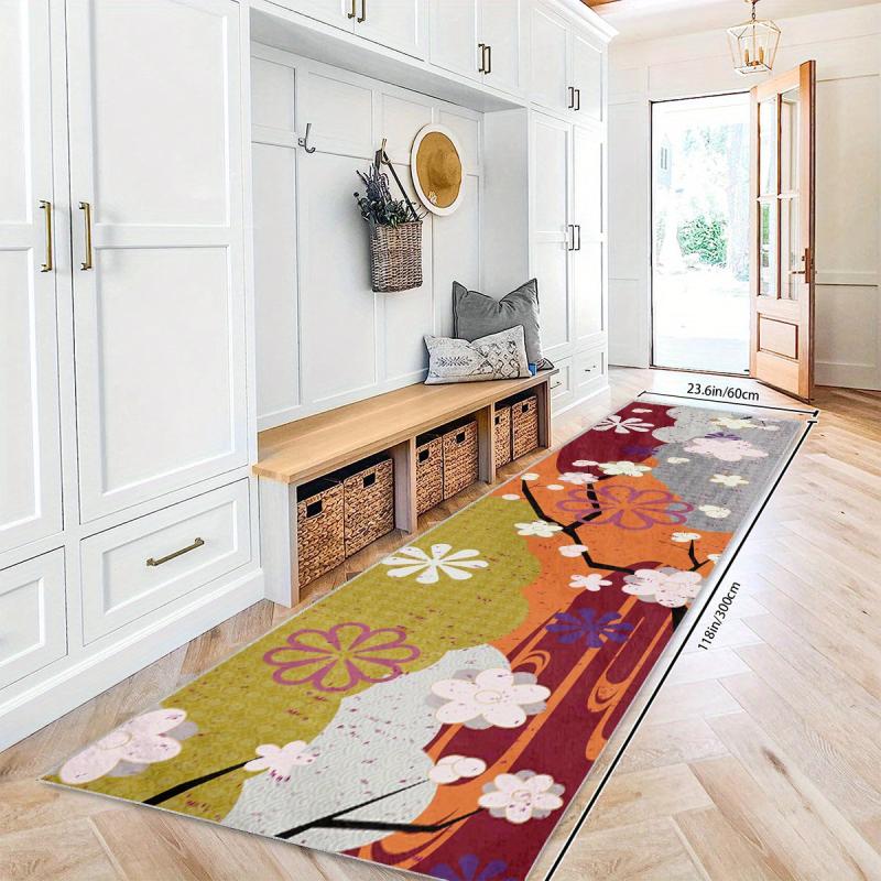 Colorful Floral 2'X10' Runner Rug Abstract Laundry Room Long Oriental