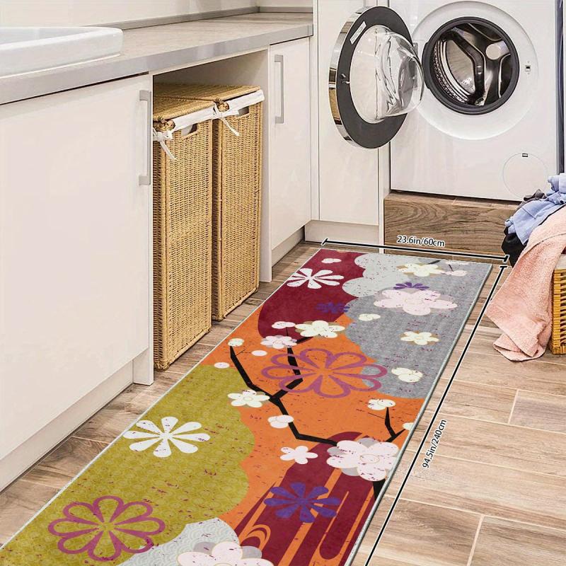 Colorful Floral 2'X10' Runner Rug Abstract Laundry Room Long Oriental