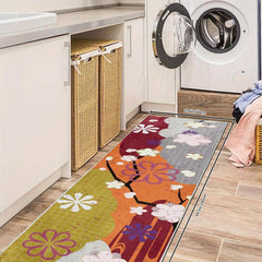 Colorful Floral 2'X10' Runner Rug Abstract Laundry Room Long Oriental