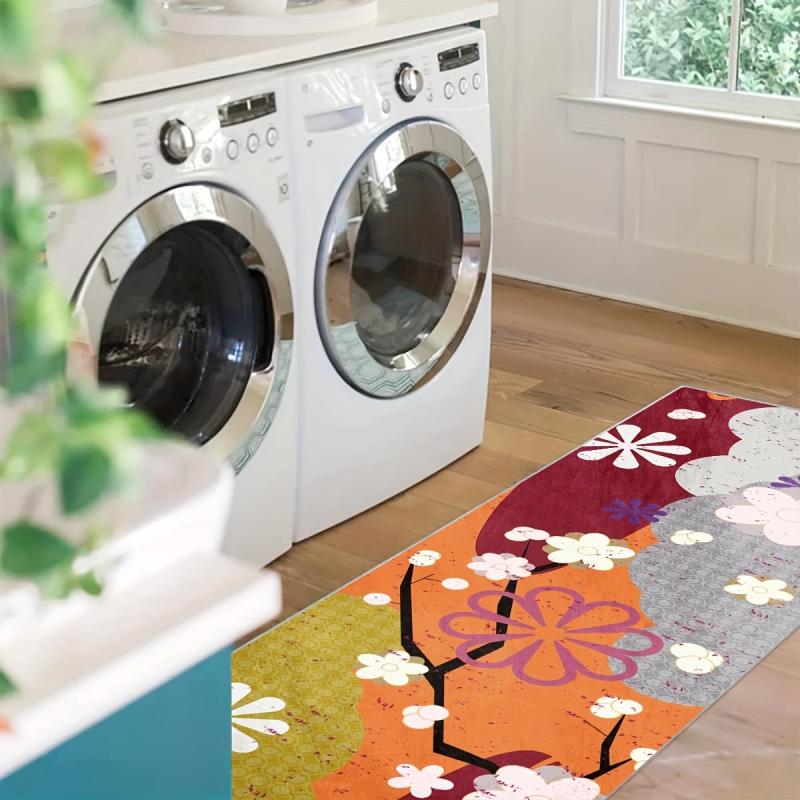 Colorful Floral 2'X10' Runner Rug Abstract Laundry Room Long Oriental