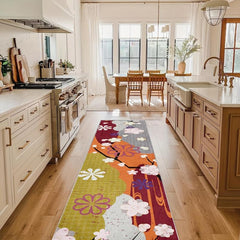Colorful Floral 2'X10' Runner Rug Abstract Laundry Room Long Oriental