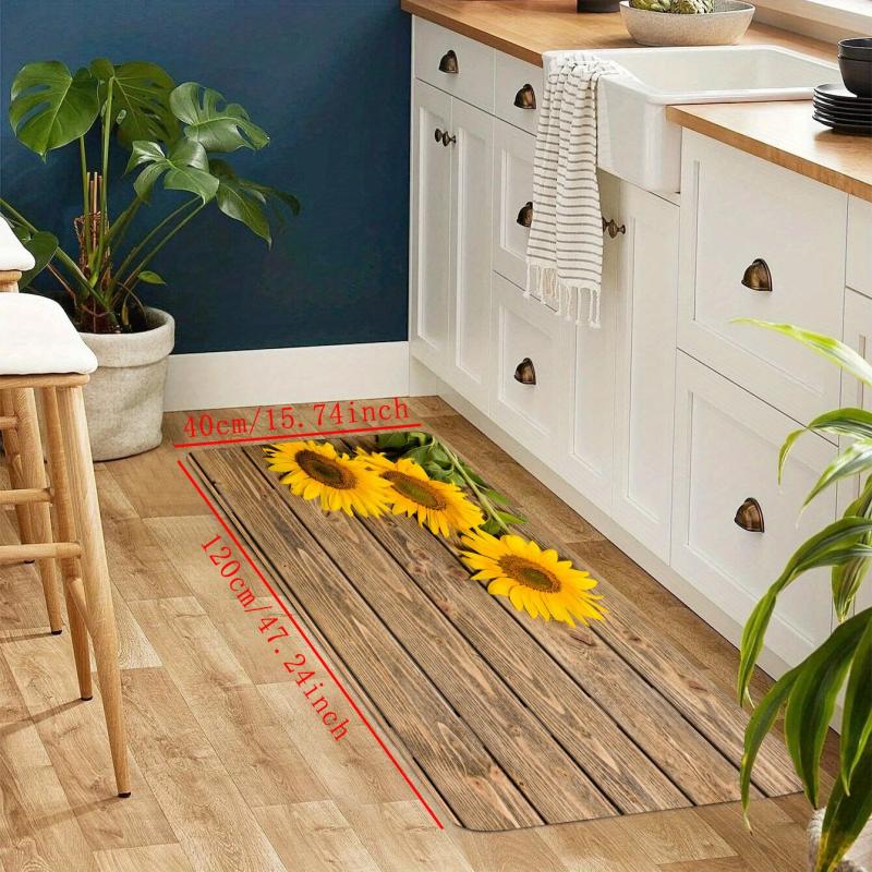 Yellow Sunflower Bathroom Mats Soft and Absorbent Carpets