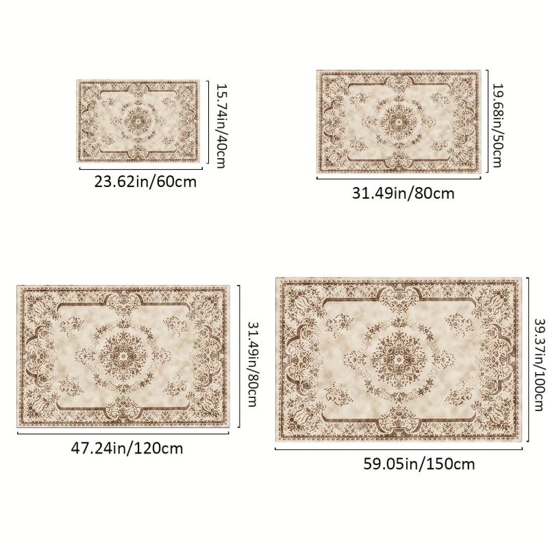 Boho Vintage Print Bath Mat Quick Drying High Absorbent Non Slip Soft Mat