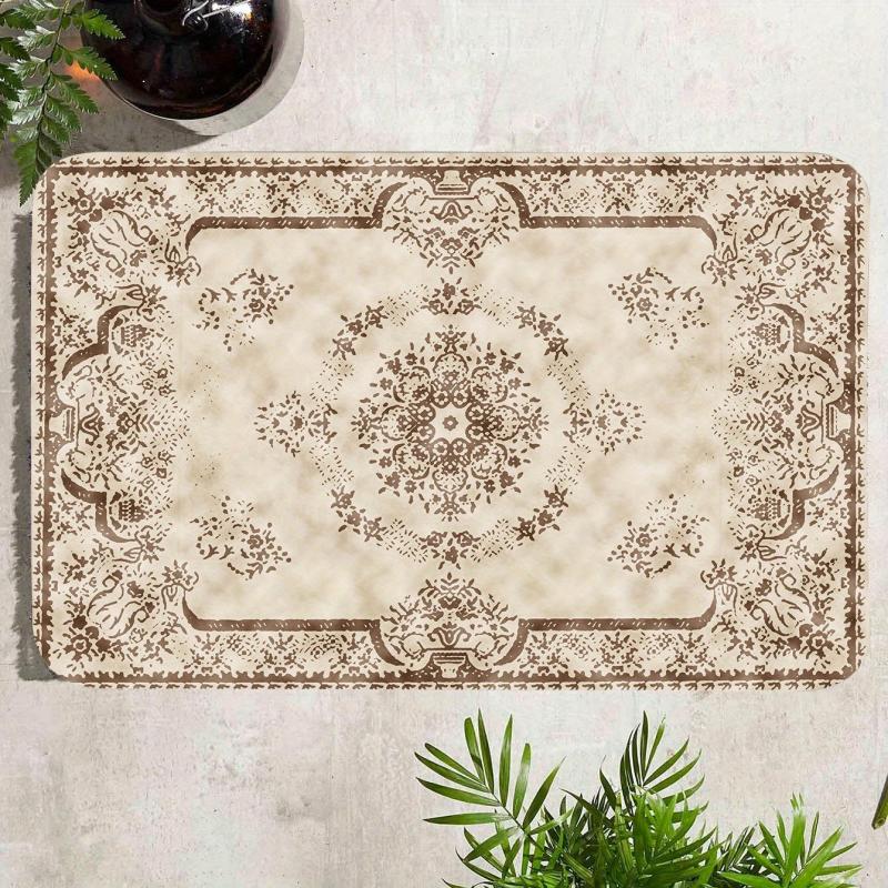 Boho Vintage Print Bath Mat Quick Drying High Absorbent Non Slip Soft Mat