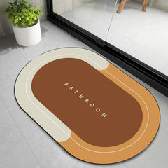 Absorbent Quick Dry Non-Slip Gray Bathroom Rug Mat