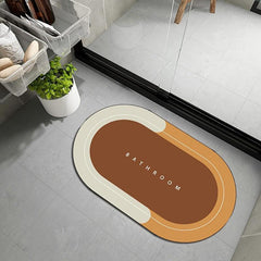 Absorbent Quick Dry Non-Slip Gray Bathroom Rug Mat
