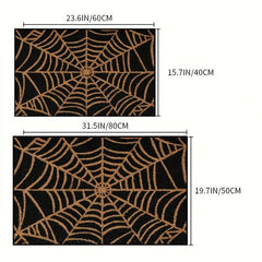 Halloween Spider Web Doormat Non Slip Scary Welcome Mat