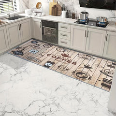 Velvet Kitchen Floor Mat Waterproof Dirt-resistant Machine Washable