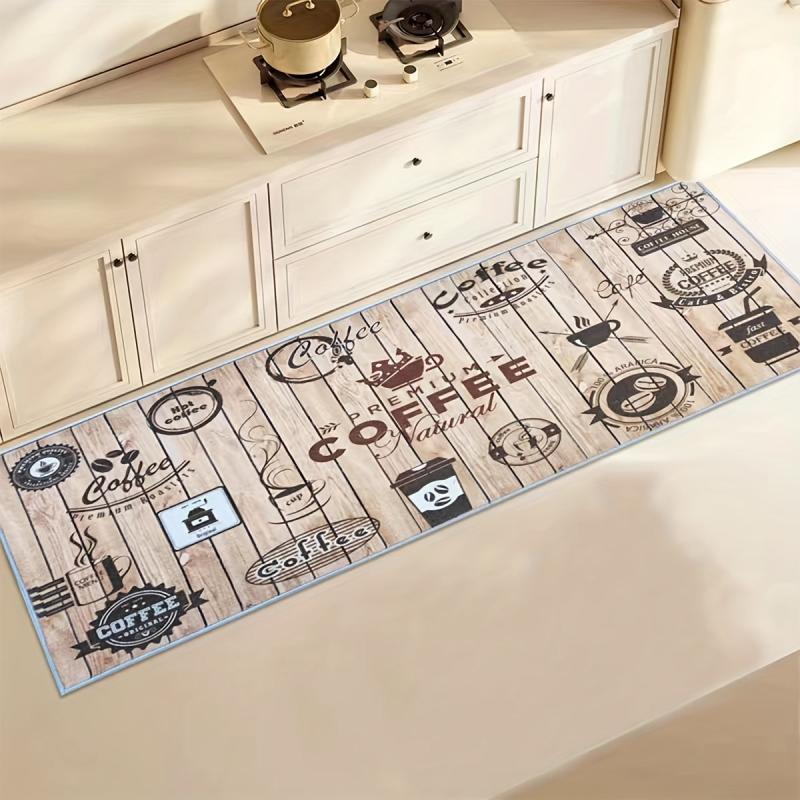 Velvet Kitchen Floor Mat Waterproof Dirt-resistant Machine Washable