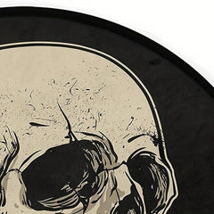 Skull Rose Flower Round Carpet Non Slip Rug Washable Floor Mats For Home Decor