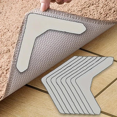 4pcs Rug Tape Anti Curling Non Slip Keep Rug In Place Reusable Rug Pad