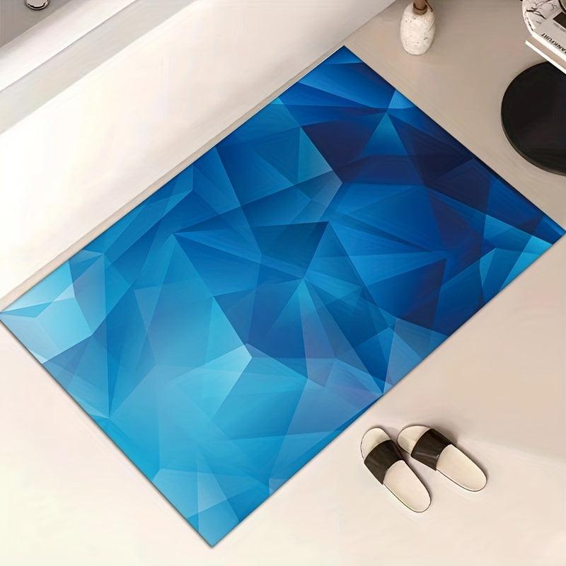 Gradient Triangle Pattern Bath Rug Absorbent Non-slip Bath Mat