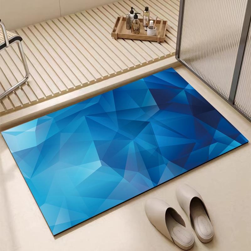 Gradient Triangle Pattern Bath Rug Absorbent Non-slip Bath Mat