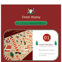 Christmas Round Floor Mat Festive Living Room Carpet Home Party Decoration