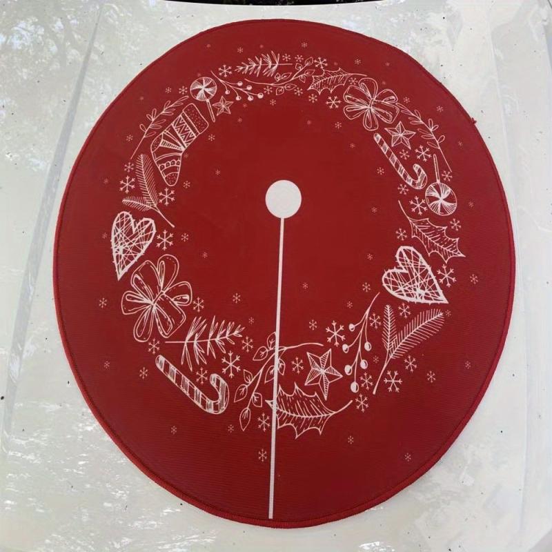 Christmas Round Floor Mat Festive Living Room Carpet Home Party Decoration