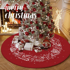 Christmas Round Floor Mat Festive Living Room Carpet Home Party Decoration