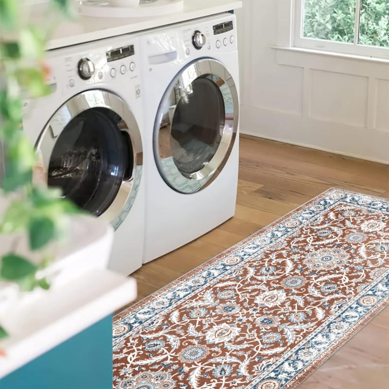 Vintage Boho 2'X10' Runner Rug Distressed Laundry Room Kitchen Mat Non Slip