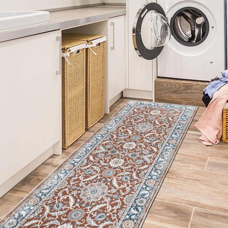 Vintage Boho 2'X10' Runner Rug Distressed Laundry Room Kitchen Mat Non Slip