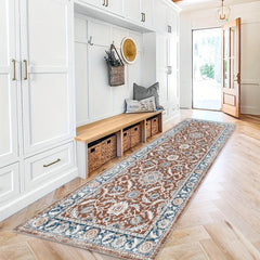 Vintage Boho 2'X10' Runner Rug Distressed Laundry Room Kitchen Mat Non Slip