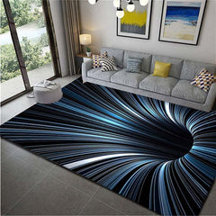 3D Vision Striped Polyester Rug for Living Room Floor Mat Decor