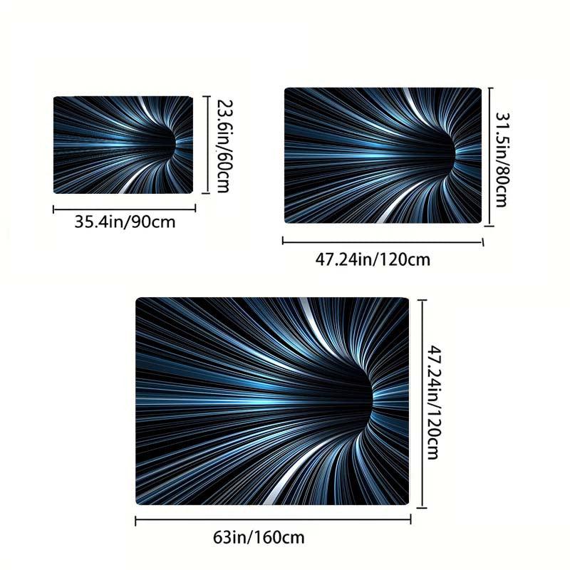 3D Vision Striped Polyester Rug for Living Room Floor Mat Decor