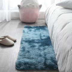 Soft Shaggy Rugs Tie Dye Blackish Green Plush