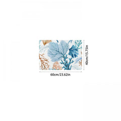 Coral Print Absorbent Indoor Outdoor Entrance Mat Durable Low Pile C