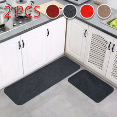 2pcs Anti Fatigue Kitchen Mat Set, Non-Slip Hallway Carpet, Absorbent Bath Mat