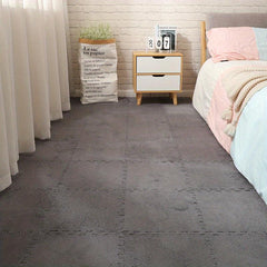 10pcs Plush Foam Floor Mat Square Interlocking Carpet Anti-Slip Comfort Pads