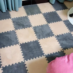 10pcs Plush Foam Floor Mat Square Interlocking Carpet Anti-Slip Comfort Pads
