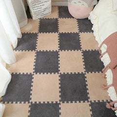 10pcs Plush Foam Floor Mat Square Interlocking Carpet Anti-Slip Comfort Pads