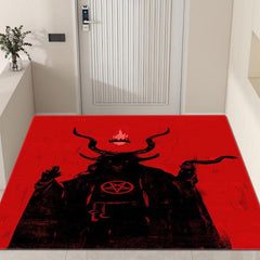 Halloween Horror Devil Print Kitchen Rug Gothic Floor Mat