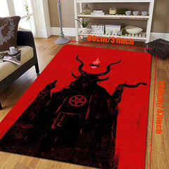 Halloween Horror Devil Print Kitchen Rug Gothic Floor Mat