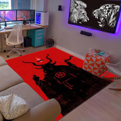 Halloween Horror Devil Print Kitchen Rug Gothic Floor Mat