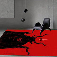 Halloween Horror Devil Print Kitchen Rug Gothic Floor Mat