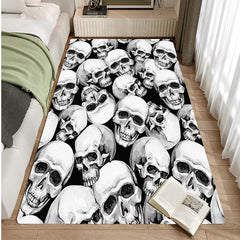 Scary Skull Pattern Carpet Gothic Halloween Horror Soft Mat