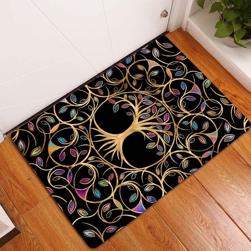 Polyester Kitchen Rugs Life Tree Carpet Vintage Anti Fatigue Mat