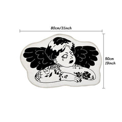 Thick Fluffy Gothic Carpet Evil Angel Rug Halloween Decor