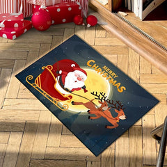 1pc Retro Santa Claus Deer Kitchen Rug