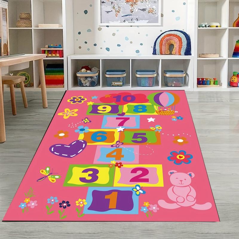 Hop & Count Hopscotch Rug Game Rugs Soft Floor Carpet Great Gift For Kids