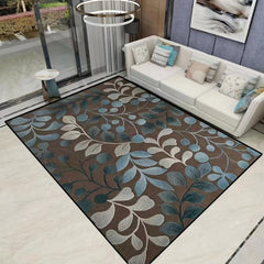 Leaf Patterned Carpet for Living Room Office Bedroom Coffee Table