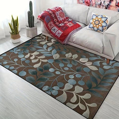 Leaf Patterned Carpet for Living Room Office Bedroom Coffee Table