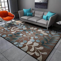 Leaf Patterned Carpet for Living Room Office Bedroom Coffee Table