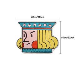 Cartoon Faux Cashmere Carpet Abstract Poker Rug