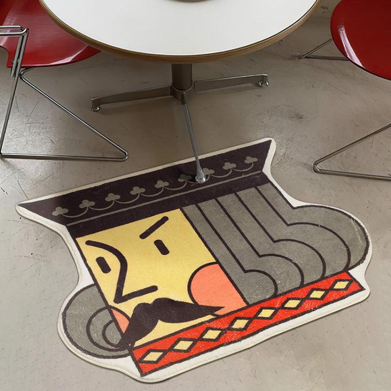 Cartoon Faux Cashmere Carpet Abstract Poker Rug