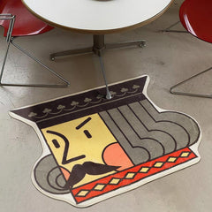 Cartoon Faux Cashmere Carpet Abstract Poker Rug