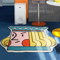 Cartoon Faux Cashmere Carpet Abstract Poker Rug