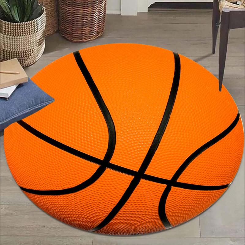 Basketball Round Carpet Non-slip Floor Mat Home Room Decor