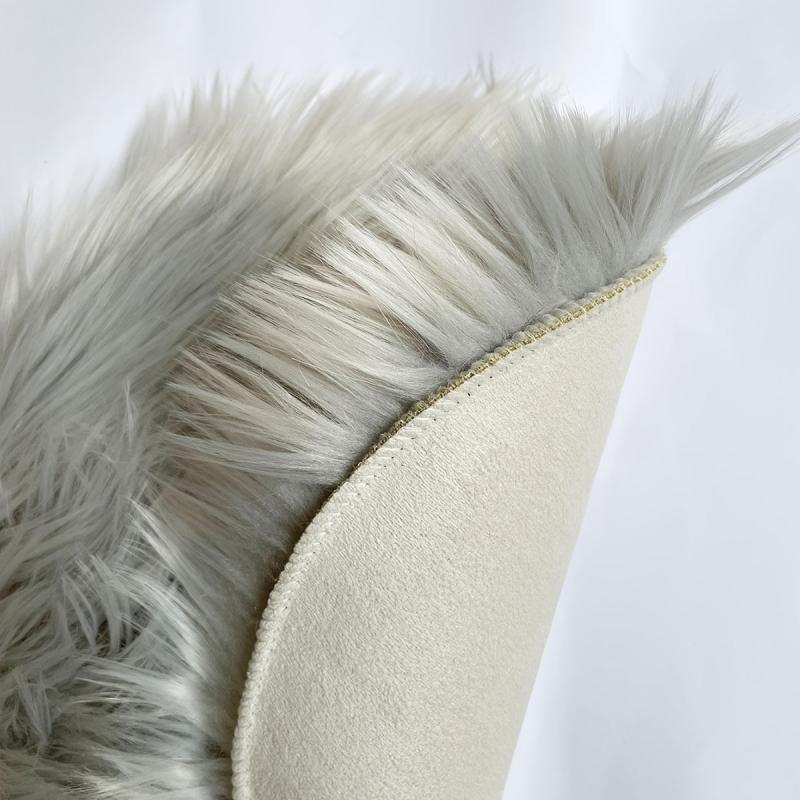 Soft Light Grey Shaggy Rug for Bedroom & Living Room Plush Carpet
